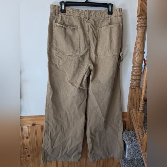 Nili Lotan Tan High Rise Wide Leg Pants Size 12 - Picture 3 of 7